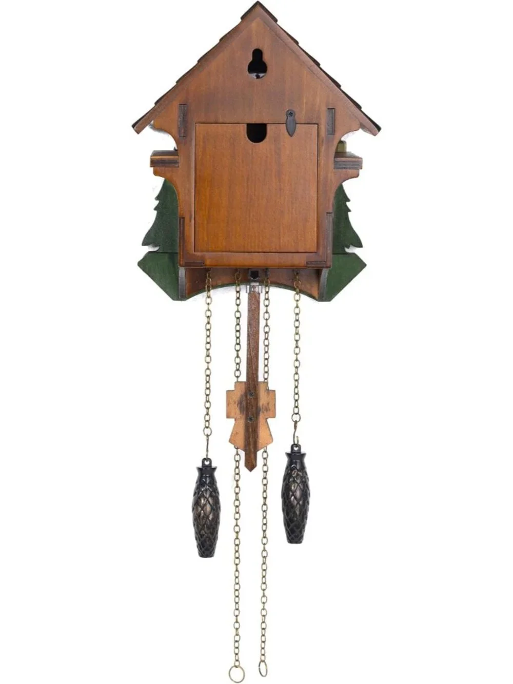 Cuckoo Clock, Black Forest Style Wooden Pendulum Quartz Wall Clock, Volume Contr